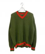SOFIE D'HOOREソフィードール）の古着「Vネックボリュームリブセーター」｜グリーン