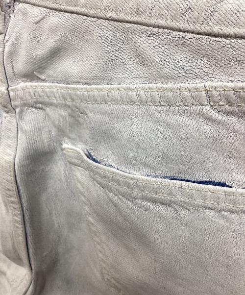 Maison Margiela（メゾンマルジェラ）Maison Margiela (メゾンマルジェラ) ビアンケット加工デニムパンツ ホワイト×ブルー サイズ:28の古着・服飾アイテム