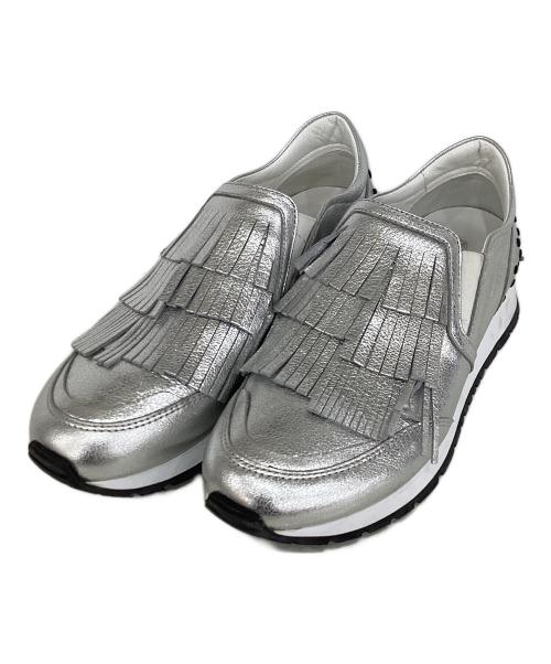 TOD'S（トッズ）TOD'S (トッズ) メタリックフリンジスリッポン シルバー サイズ:36 1/2の古着・服飾アイテム