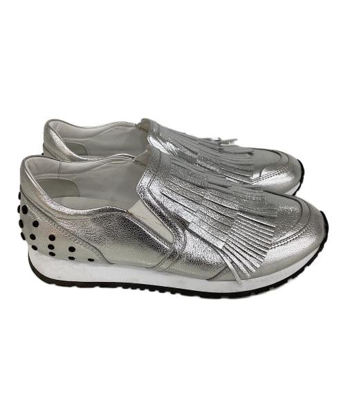 TOD'S（トッズ）TOD'S (トッズ) メタリックフリンジスリッポン シルバー サイズ:36 1/2の古着・服飾アイテム