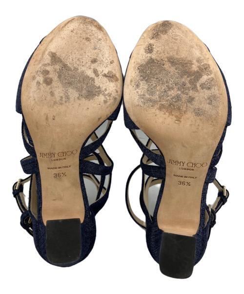 JIMMY CHOO（ジミーチュウ）JIMMY CHOO (ジミーチュウ) デニムサンダル インディゴ サイズ:36　1/2の古着・服飾アイテム