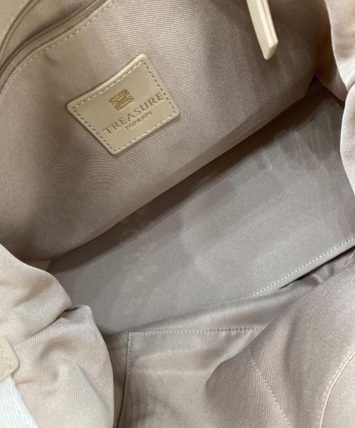 TREASURE TOPKAPI（トレジャートプカピ）TREASURE TOPKAPI (トレジャートプカピ) ストライプハンドルナイロン2wayトートバッグ ベージュの古着・服飾アイテム