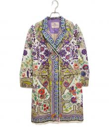 ETRO（エトロ）の古着「総柄チェスターコート」｜ホワイト