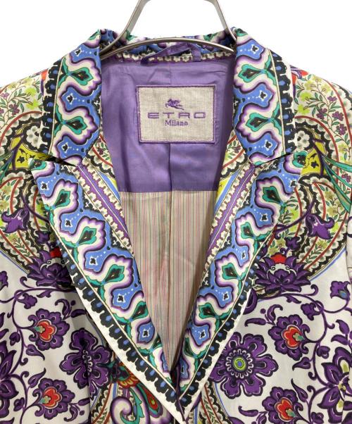 ETRO（エトロ）ETRO (エトロ) 総柄チェスターコート ホワイト サイズ:40の古着・服飾アイテム
