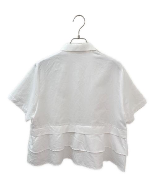 CABAN（キャバン）CABAN (キャバン) タイプライターダブルクロス アシンメトリックフリルシャツ ホワイト サイズ:FREEの古着・服飾アイテム