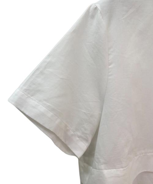 CABAN（キャバン）CABAN (キャバン) タイプライターダブルクロス アシンメトリックフリルシャツ ホワイト サイズ:FREEの古着・服飾アイテム