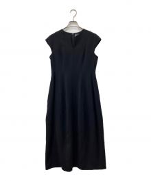 BALLSEY（ボールジィ）の古着「スティフダブルクロス バレルシルエットワンピース」｜ネイビー
