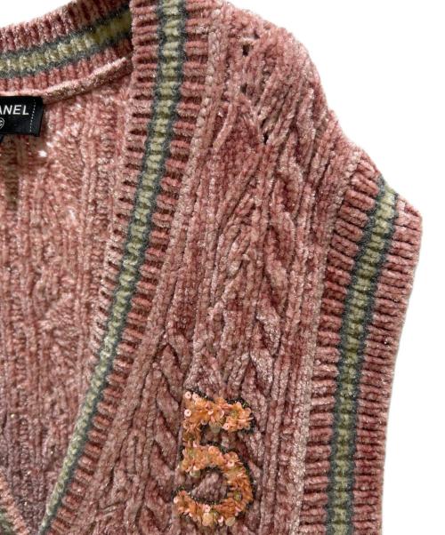 CHANEL（シャネル）CHANEL (シャネル) ココボタン レーヨンニットベスト　P73530K10528 ピンク サイズ:38の古着・服飾アイテム