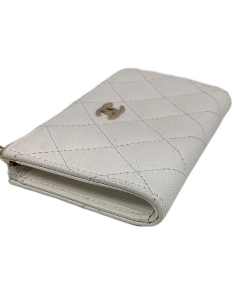 CHANEL（シャネル）CHANEL (シャネル) L字ジップコインパース ホワイトの古着・服飾アイテム