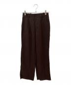 Spick and Spanスピック＆スパン）の古着「ハイブリッドラミー1タックパンツ」｜ブラウン
