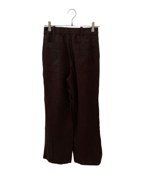 Spick and Span（スピック＆スパン）Spick and Span (スピックアンドスパン) ハイブリッドラミー1タックパンツ ブラウン サイズ:36の古着・服飾アイテム