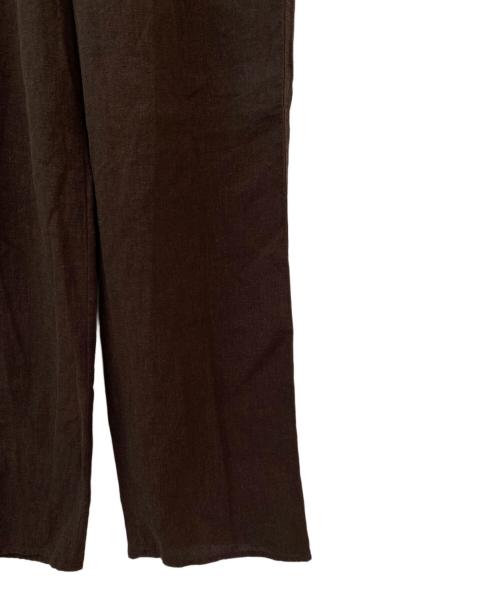 Spick and Span（スピック＆スパン）Spick and Span (スピックアンドスパン) ハイブリッドラミー1タックパンツ ブラウン サイズ:36の古着・服飾アイテム