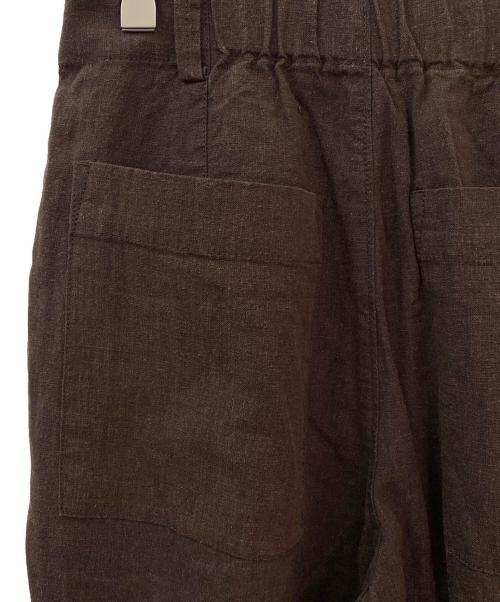 Spick and Span（スピック＆スパン）Spick and Span (スピックアンドスパン) ハイブリッドラミー1タックパンツ ブラウン サイズ:36の古着・服飾アイテム