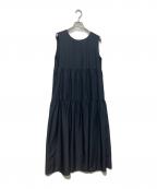 BLUE LABEL CRESTBRIDGEブルーレーベルクレストブリッジ）の古着「ドライブロードティアードワンピース」｜ネイビー