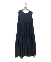BLUE LABEL CRESTBRIDGE（ブルーレーベルクレストブリッジ）の古着「ドライブロードティアードワンピース」｜ネイビー