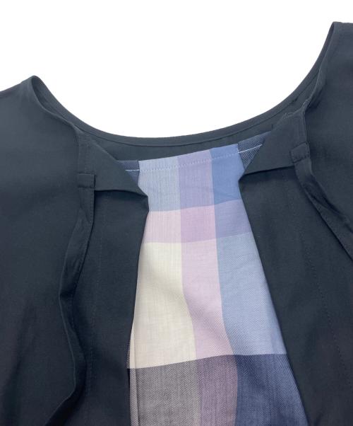 BLUE LABEL CRESTBRIDGE（ブルーレーベルクレストブリッジ）BLUE LABEL CRESTBRIDGE (ブルーレーベルクレストブリッジ) ドライブロードティアードワンピース ネイビー サイズ:38の古着・服飾アイテム
