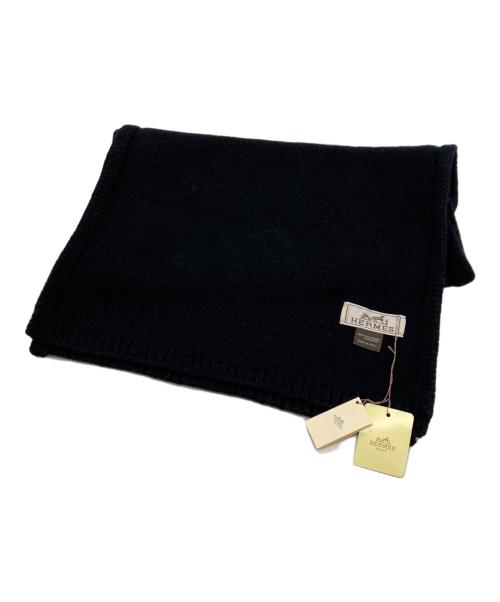 HERMES（エルメス）HERMES (エルメス) カシミヤストール ブラックの古着・服飾アイテム