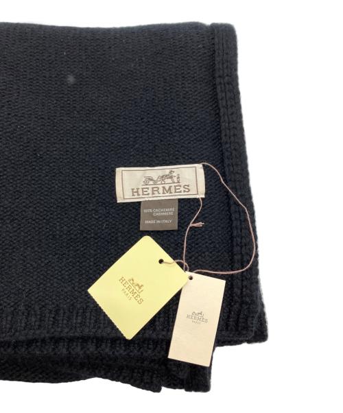 HERMES（エルメス）HERMES (エルメス) カシミヤストール ブラックの古着・服飾アイテム