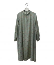 MACKINTOSH LONDON（マッキントッシュ ロンドン）の古着「ヴィンテージフラワーワンピース」｜ライトグリーン