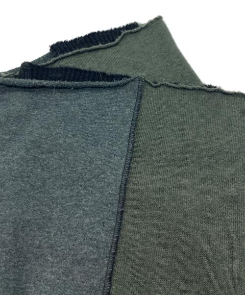 MM6 Maison Margiela（エムエムシックスメゾンマルジェラ）MM6 Maison Margiela (エムエムシックスメゾンマルジェラ) Patchwork Long Sleeve Dress　パッチワーク ロングスリーブ ドレス オリーブ サイズ:XSの古着・服飾アイテム