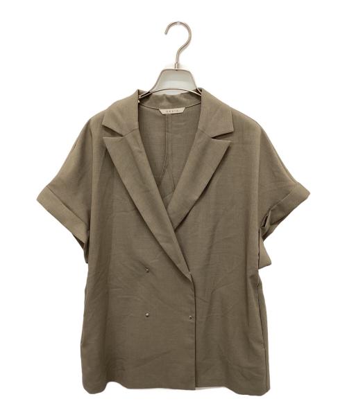 stola.（ストラ）stola. (ストラ) ピークドラペルジレ カーキ サイズ:38の古着・服飾アイテム
