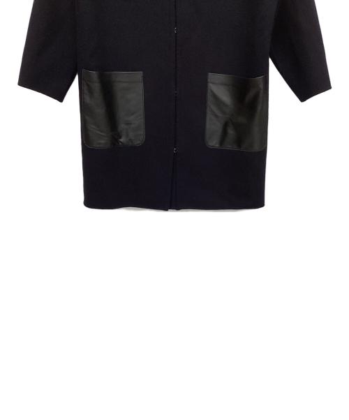 DAMA collection（ダーマコレクション）DAMA collection (ダーマコレクション) ラムレザーポケットウールコート ネイビー サイズ:1の古着・服飾アイテム