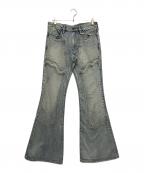 SUGARHILLシュガーヒル）の古着「FADED MODERN DENIM WESTERN FLARED TROUSERS/フェードモダンデニム　ウエスタンフレアトラウザー」｜インディゴ