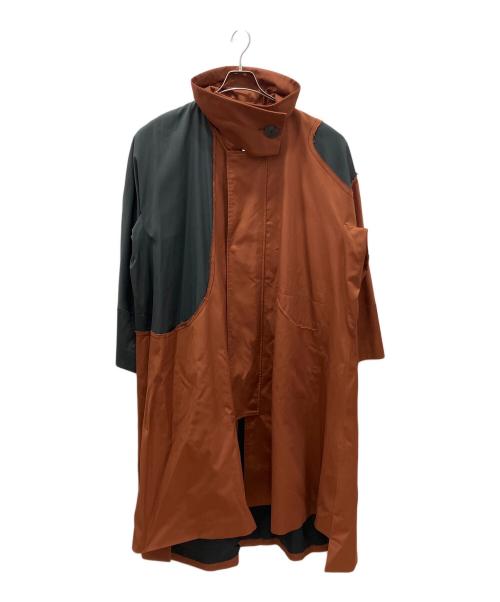 Omar Afridi（オマールアフリディ）Omar Afridi (オマールアフリディ) POSTIN DRAWN COAT オレンジ×ブラック サイズ:Mの古着・服飾アイテム