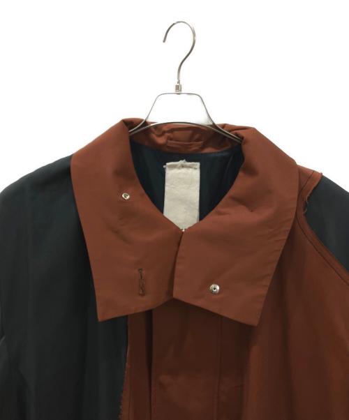 Omar Afridi（オマールアフリディ）Omar Afridi (オマールアフリディ) POSTIN DRAWN COAT オレンジ×ブラック サイズ:Mの古着・服飾アイテム