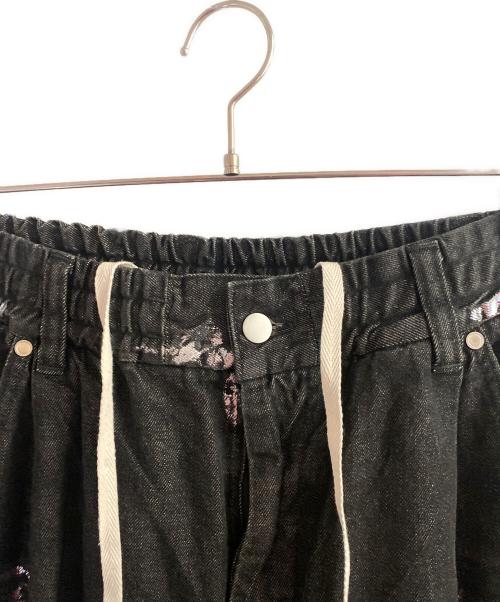 CLESSTE（クレスト）CLESSTE (クレスト) SILVER PRINT VINTAGE WASH SELVEDGE DENIM WIDE PANTS ブラック サイズ:2の古着・服飾アイテム