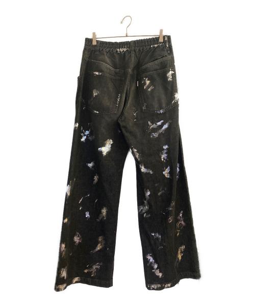 CLESSTE（クレスト）CLESSTE (クレスト) SILVER PRINT VINTAGE WASH SELVEDGE DENIM WIDE PANTS ブラック サイズ:2の古着・服飾アイテム