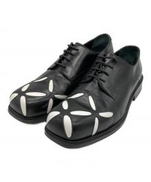 STEFAN COOKE（ステファンクック）の古着「Slashed スクエアトゥ ダービーシューズ」｜ブラック