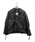 MAISON SPECIALメゾンスペシャル）の古着「Lamb leather Prime-Over Double Rider Jacket ラムレザー プライムオーバー ダブルライダース ジャケット」｜ブラック