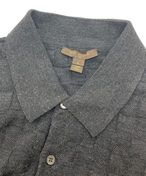 LOUIS VUITTON（ルイ ヴィトン）LOUIS VUITTON (ルイ ヴィトン) ニットポロシャツ ブラウン サイズ:Lの古着・服飾アイテム