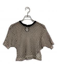 MAISON SPECIAL（メゾンスペシャル）の古着「Double Mesh Short Length T-shirt」｜アイボリー×ブラック