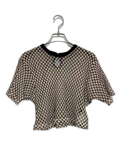 MAISON SPECIAL（メゾンスペシャル）MAISON SPECIAL (メゾンスペシャル) Double Mesh Short Length T-shirt アイボリー×ブラック サイズ:FREEの古着・服飾アイテム