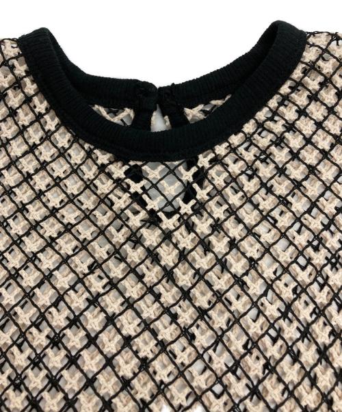MAISON SPECIAL（メゾンスペシャル）MAISON SPECIAL (メゾンスペシャル) Double Mesh Short Length T-shirt アイボリー×ブラック サイズ:FREEの古着・服飾アイテム