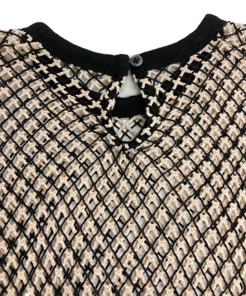 MAISON SPECIAL（メゾンスペシャル）MAISON SPECIAL (メゾンスペシャル) Double Mesh Short Length T-shirt アイボリー×ブラック サイズ:FREEの古着・服飾アイテム