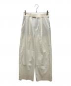 Nobleノーブル）の古着「エステルツイルストレッチスラックスパンツ」｜アイボリー