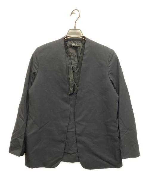 edition（エディション）edition (エディション) ウォッシャブルトロノーカラージャケット ブラック サイズ:34の古着・服飾アイテム