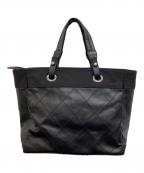 CHANELシャネル）の古着「パリビアリッツMMトートバッグ」｜ブラック