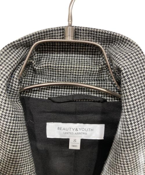 BEAUTY&YOUTH（ビューティーアンドユース）BEAUTY&YOUTH (ビューティーアンドユース) ハウンドトゥース＆チェック ルーズジャケット ブラック サイズ:Sの古着・服飾アイテム