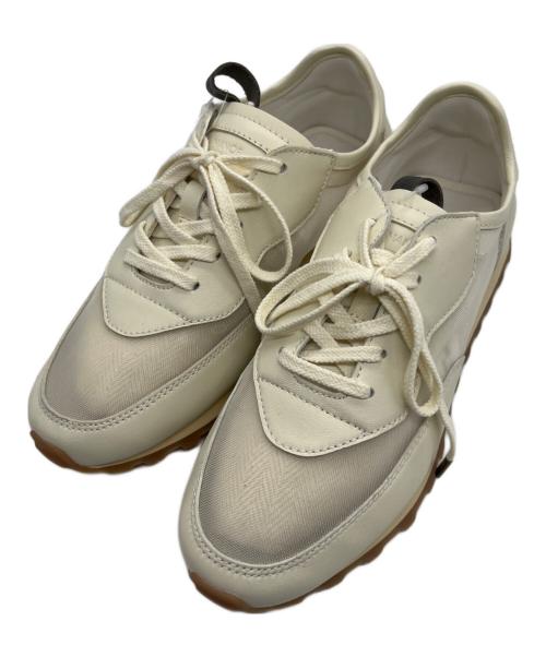 FOOT INDUSTRY（フットインダストリー）FOOT INDUSTRY (フットインダストリー) MANOF (マノフ) CURVE LINE MESH SNEAKER　カーブラインメッシュスニーカー アイボリー サイズ:24の古着・服飾アイテム