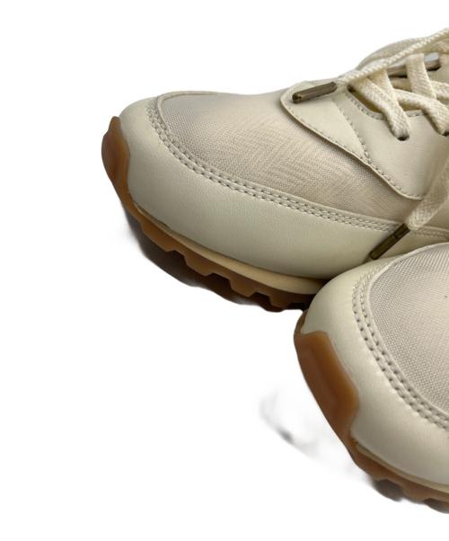 FOOT INDUSTRY（フットインダストリー）FOOT INDUSTRY (フットインダストリー) MANOF (マノフ) CURVE LINE MESH SNEAKER　カーブラインメッシュスニーカー アイボリー サイズ:24の古着・服飾アイテム