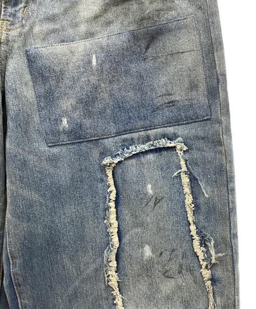 flagstuff（フラグスタフ）flagstuff (フラグスタフ) BORO DENIM PANTS　ボロ　デニム　パンツ インディゴ サイズ:Mの古着・服飾アイテム