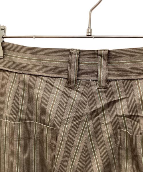 MUZE TURQUOISE LABEL（ミューズ ターコイズ レーベル）MUZE TURQUOISE LABEL (ミューズ ターコイズ レーベル) VILOFT STRIPE DOUBLE KNEE CARGO PANTS　バイロフトストライプダブルニーカーゴパンツ ブラウン サイズ:1の古着・服飾アイテム