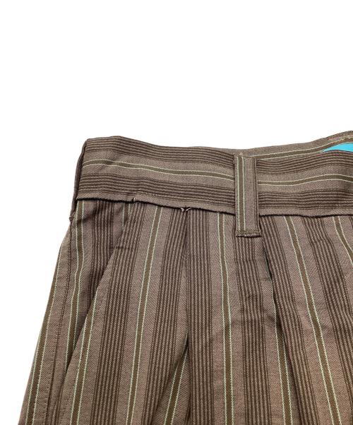 MUZE TURQUOISE LABEL（ミューズ ターコイズ レーベル）MUZE TURQUOISE LABEL (ミューズ ターコイズ レーベル) VILOFT STRIPE DOUBLE KNEE CARGO PANTS　バイロフトストライプダブルニーカーゴパンツ ブラウン サイズ:1の古着・服飾アイテム