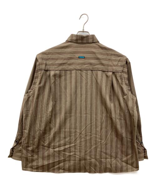 MUZE TURQUOISE LABEL（ミューズ ターコイズ レーベル）MUZE TURQUOISE LABEL (ミューズ ターコイズ レーベル) VILOFTR STRIPE SH　ストライプシャツ ブラウン サイズ:1の古着・服飾アイテム