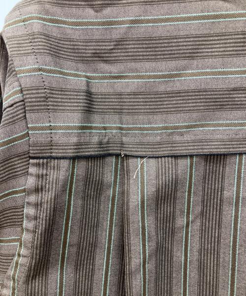 MUZE TURQUOISE LABEL（ミューズ ターコイズ レーベル）MUZE TURQUOISE LABEL (ミューズ ターコイズ レーベル) VILOFTR STRIPE SH　ストライプシャツ ブラウン サイズ:1の古着・服飾アイテム