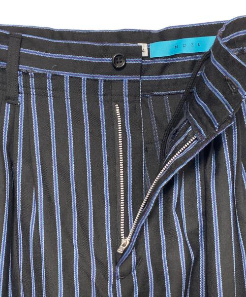 MUZE TURQUOISE LABEL（ミューズ ターコイズ レーベル）MUZE TURQUOISE LABEL (ミューズ ターコイズ レーベル) el conductorh (コンダクター) BONDAGE STRAIGHT TROUSERS ブルー サイズ:4の古着・服飾アイテム